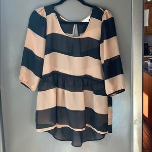 Black and Blush Striped Tunic